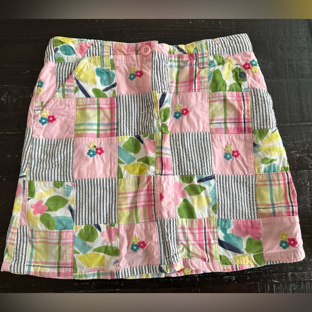 Gymboree Patchwork Girls Skirt - Pink, Green, and Yellow